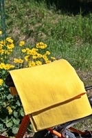 LinenMe kylpypyyhe LARA 100% pellavaa keltainen 65x130cm